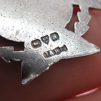 J & R Griffin Sterling Silver 2-Tone Antique 1917 Chester Cross Medal Pendant