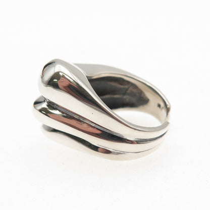 Joseph Masaniello 925 Sterling Silver Vintage Modernist Adjustable Ring Size 6.5