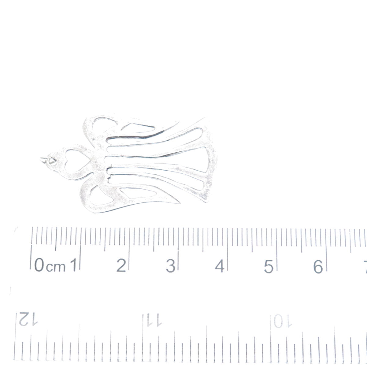 925 Sterling Silver Vintage Angel Cutout Oxidized Pendant