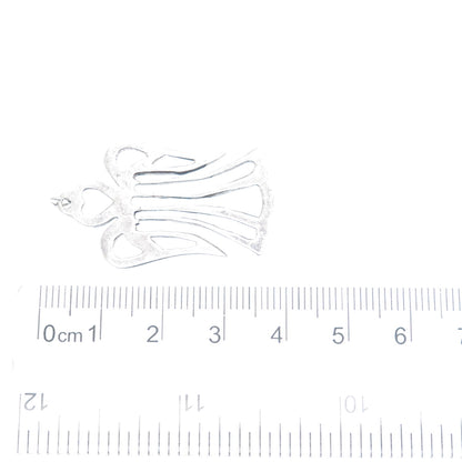 925 Sterling Silver Vintage Angel Cutout Oxidized Pendant