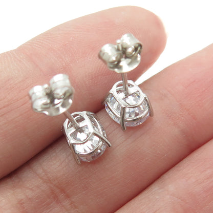 DBJ DEE BERKLEY 925 Sterling Silver Oval-Cut C Z Stud Earrings