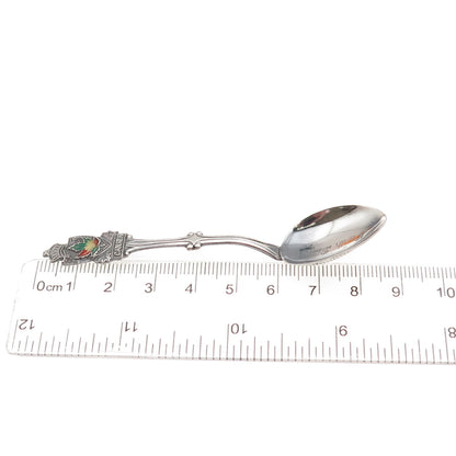 ECCO 925 Sterling Silver Antique Art Deco Enamel Canada Maple Leaf Coffee Spoon