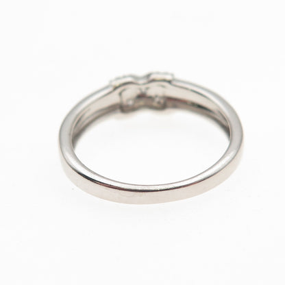 925 Sterling Silver Round-Cut C Z Letter X Initial Ring Size 6
