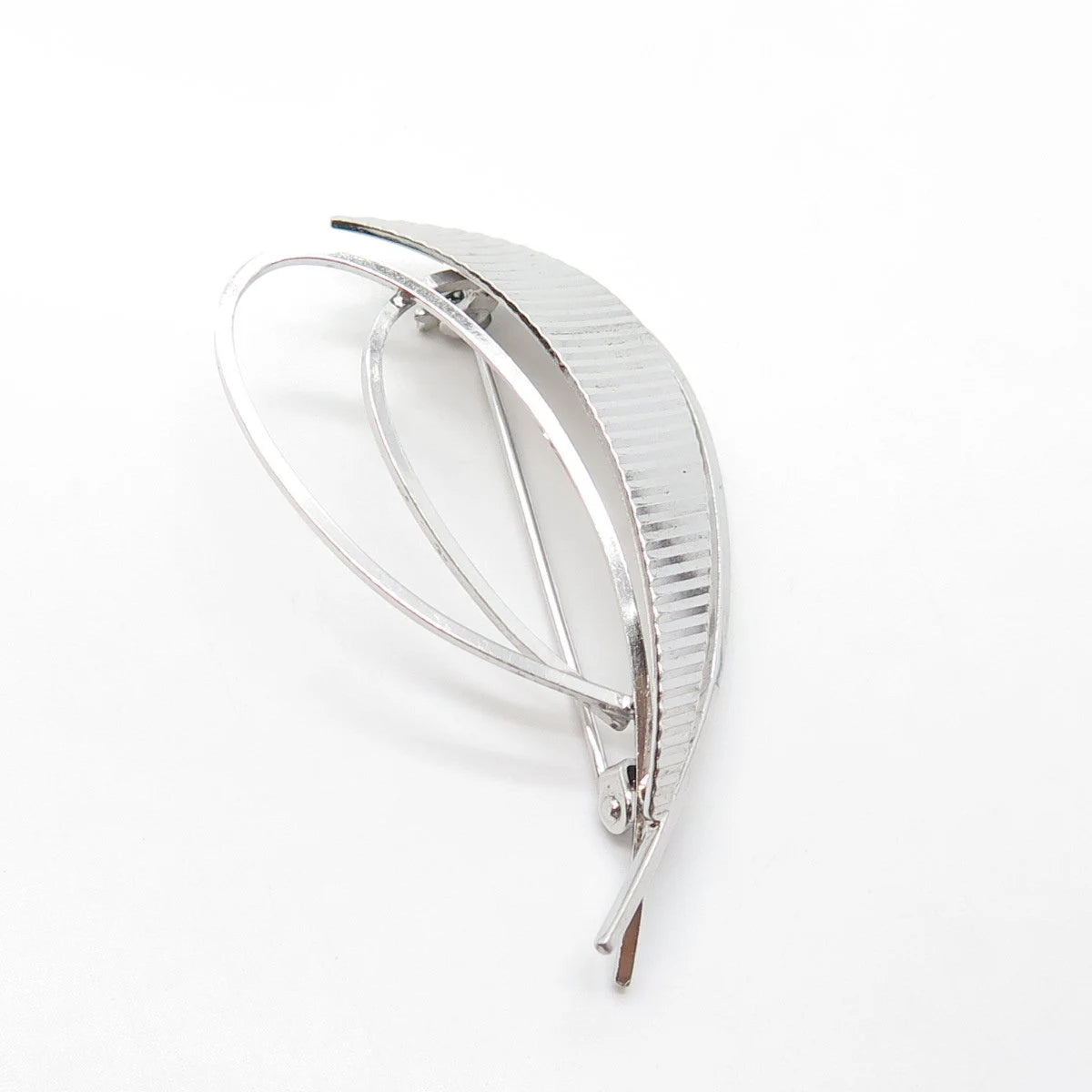 800 Silver Vintage K&L Modernist Leaf Pin Brooch