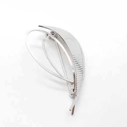 800 Silver Vintage K&L Modernist Leaf Pin Brooch