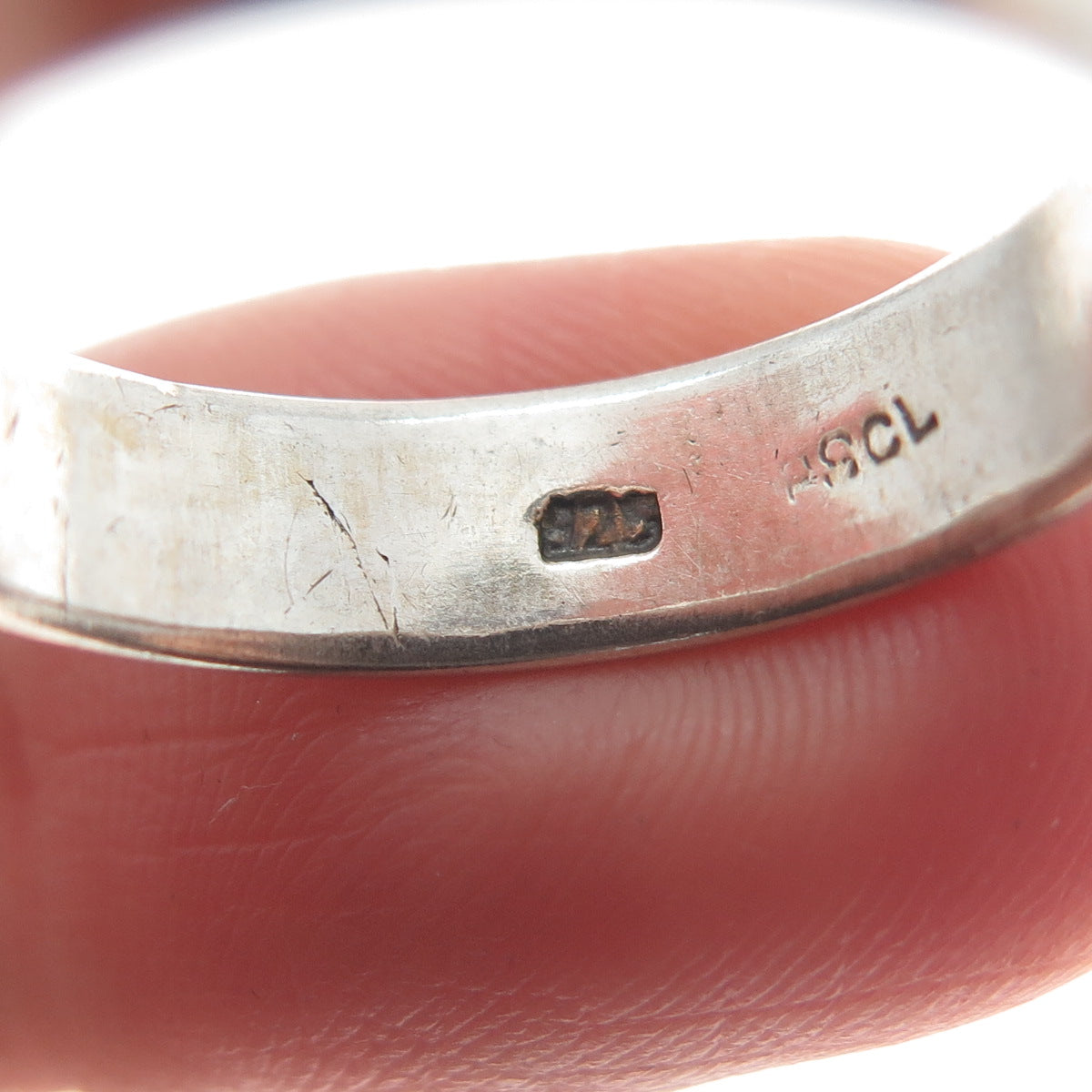 PETER STONE 925 Sterling Silver Vintage Friendly Dolphins Band Ring Size 8.5