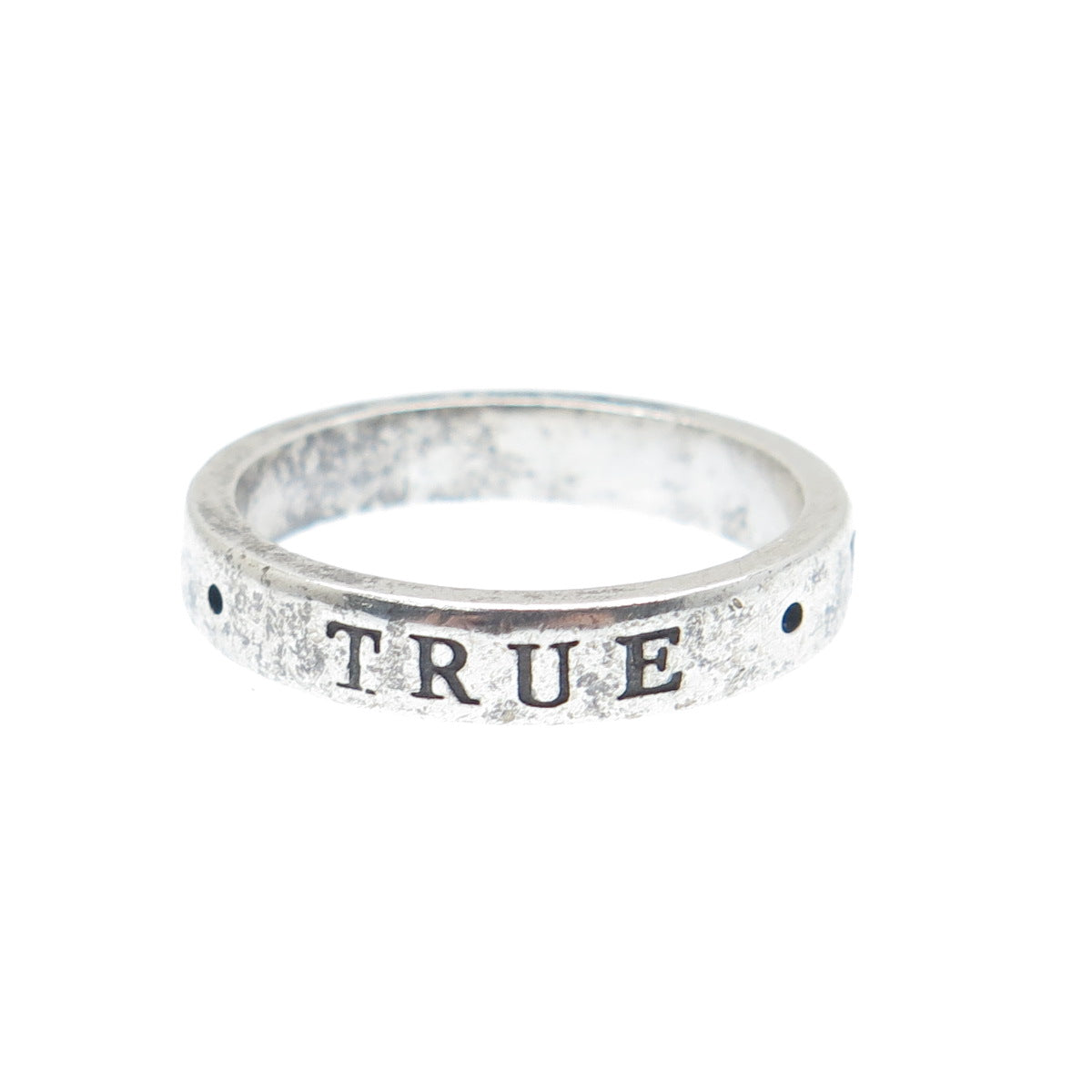 925 Sterling Silver Vintage True Love Waits Band Ring Size 6.75
