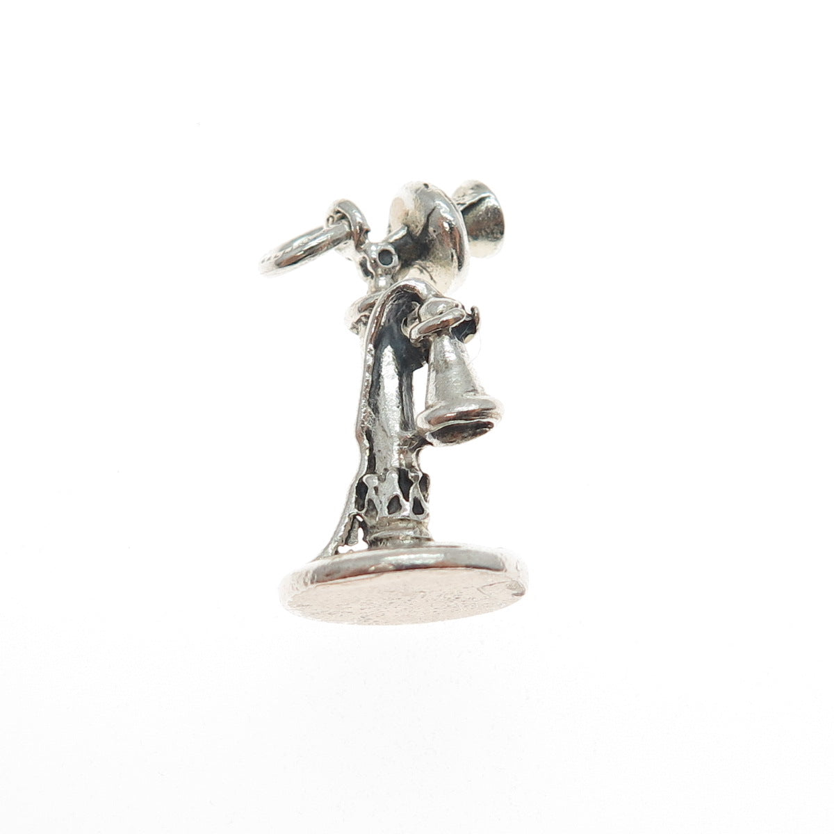 CELLINI 925 Sterling Silver Antique Retro Candlestick Phone Mini Charm Pendant