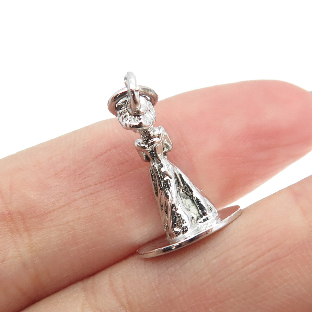 925 Sterling Silver Vintage Bride 3D Pendant