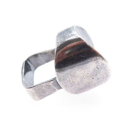 925 Sterling Silver Vintage Israel Modernist Oxidized Ring Size 6.5