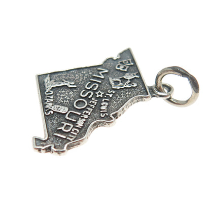 FRENCH & FRANKLIN 925 Sterling Silver Vintage Missouri State Map Charm Pendant