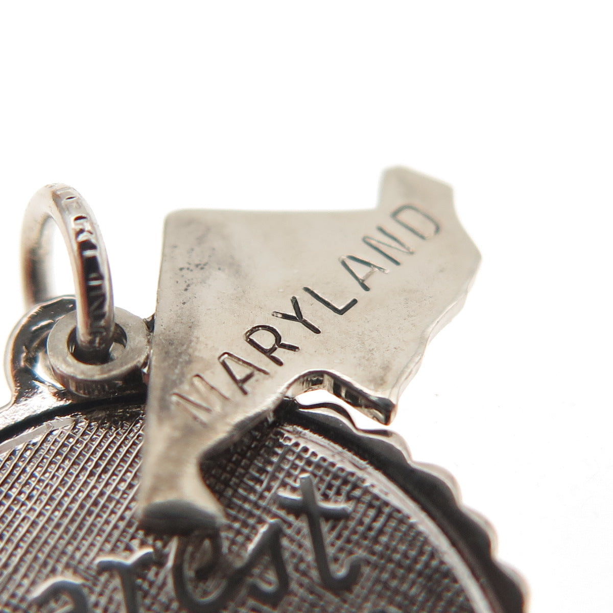 ELCO 925 Sterling Silver Vintage Dearest Mother Maryland Charm Pendant