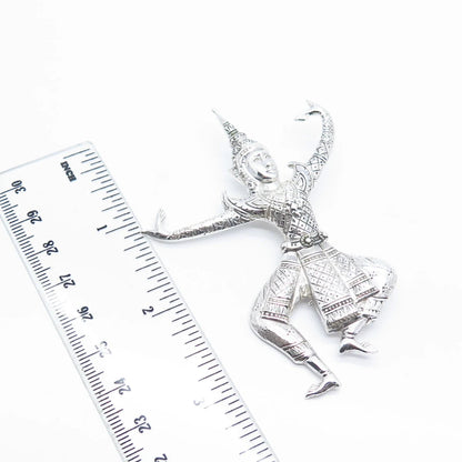 925 Sterling Silver Vintage Siam Hindu God Pin Brooch