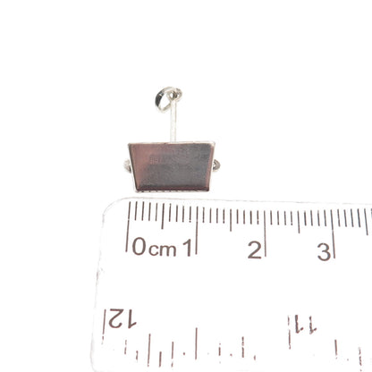 925 Sterling Silver Antique Art Deco Dust Bin Oxidized 3D Mini Charm Pendant