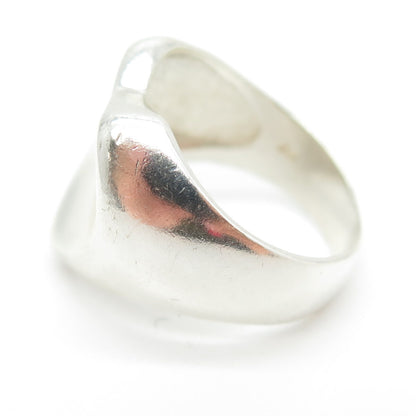 CHAPAL ZENRAY 925 Sterling Silver Vintage Modernist Heart Ring Size 6.25