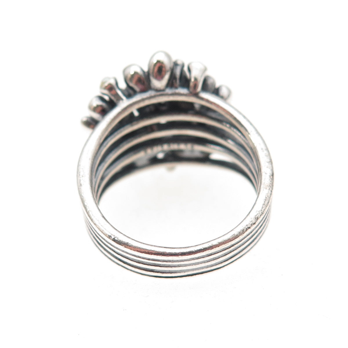 Pandora 925 Sterling Silver Enamel Real Pearl Cherry Blossom Bouquet Ring Size 7