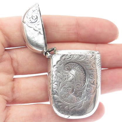 HILLIARD & THOMASON 925 Sterling Silver Antique 1894 Birmingham Vesta Match Case