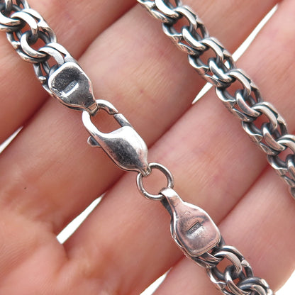 875 Silver Vintage Bismark Oxidized Chain Necklace 24"