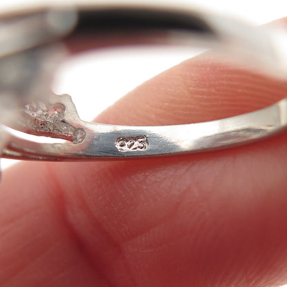 925 Sterling Silver Round-Cut C Z Interlocked Bypass Ring Size 6