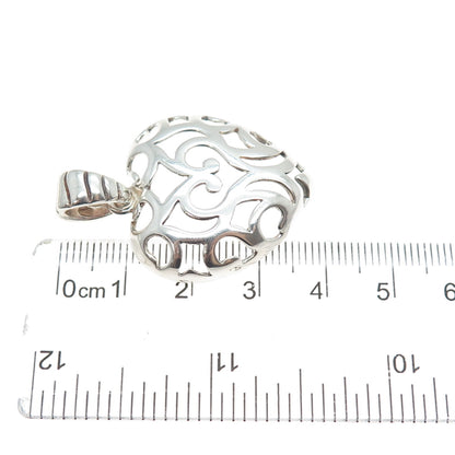 MILOR 925 Sterling Silver Vintage Italy Ornate Heart Charm Pendant
