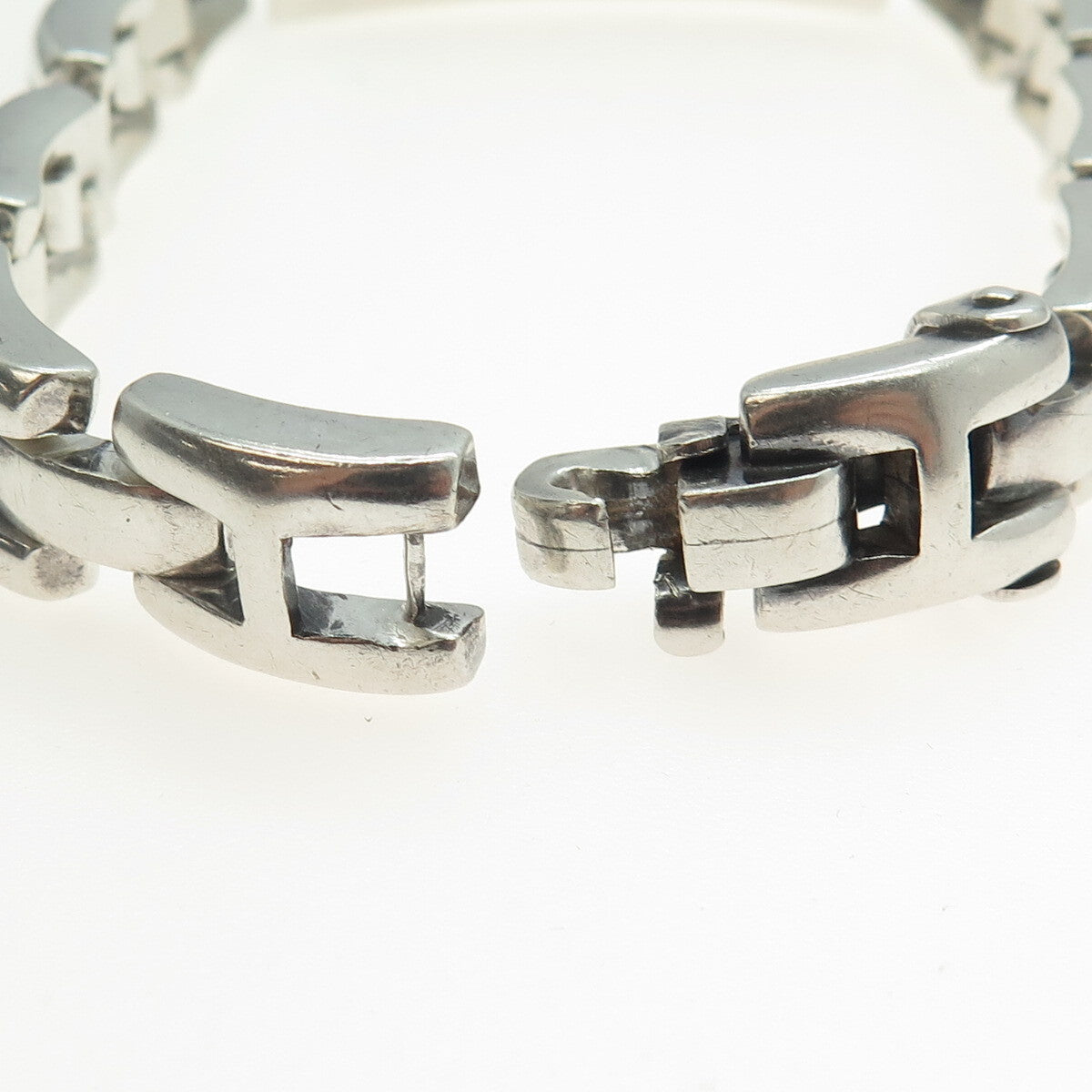 925 Sterling Silver Vintage ID Panther Link Heavy Bracelet 8" Pat. 138603