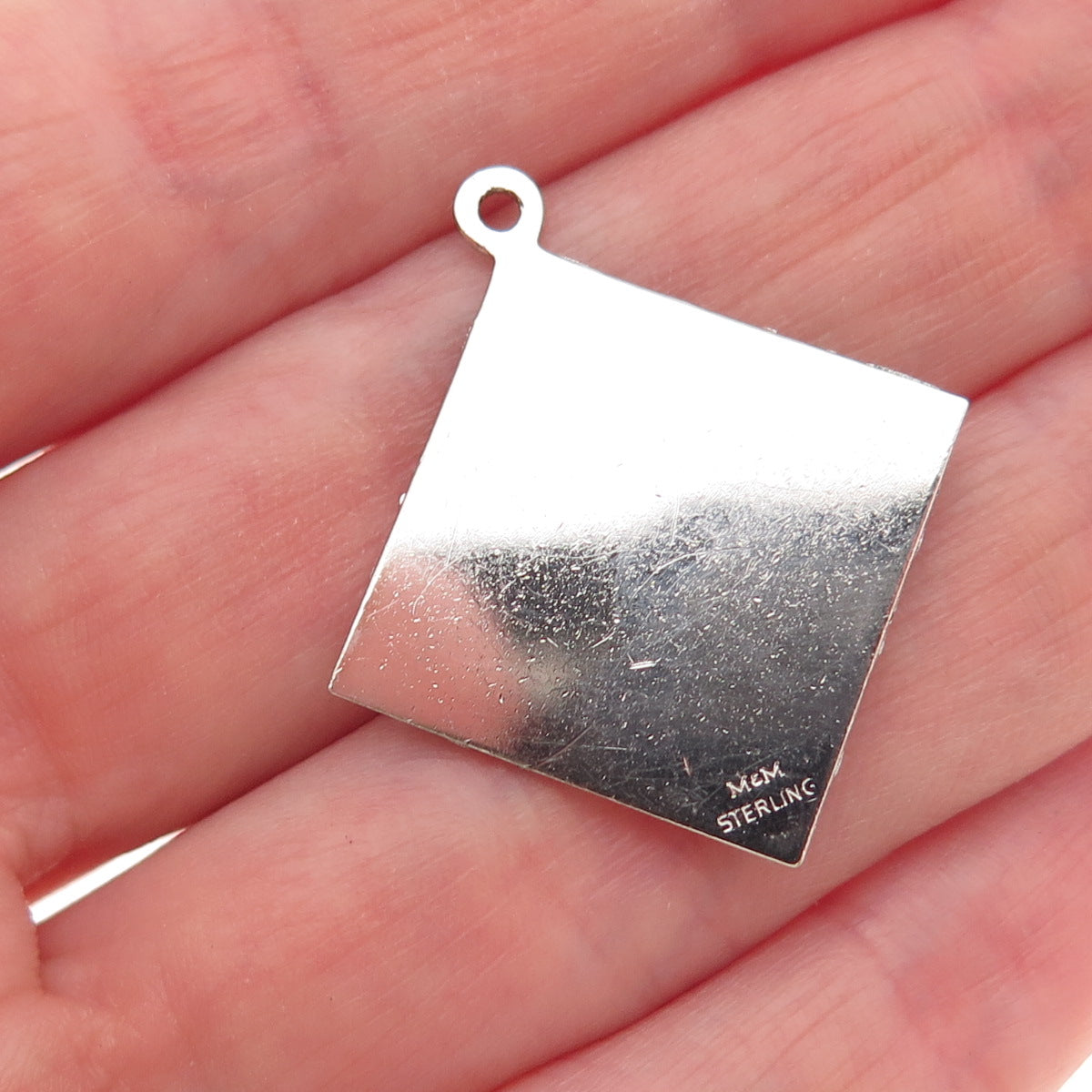M&M Mark Mercy 925 Sterling Silver Vintage Female Bowling Player Charm Pendant