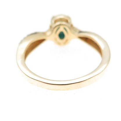 Chuck Clemency 925 Sterling Gold Plated Real Turquoise & White Topaz Ring Size 7