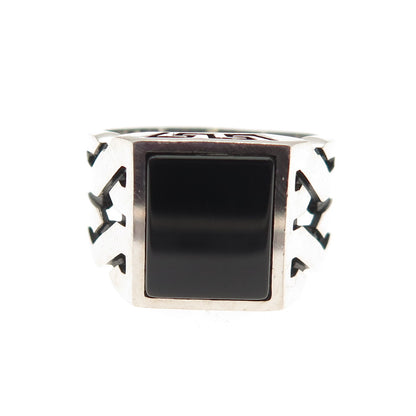 CHIMODA 925 Sterling Silver Real Black Onyx Woven Ring Size 9.75
