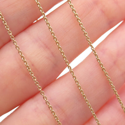 925 Sterling Silver Gold Plated Italy Cable Chain Necklace 19-20"