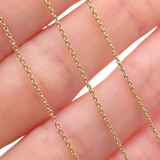 925 Sterling Silver Gold Plated Italy Cable Chain Necklace 19-20"