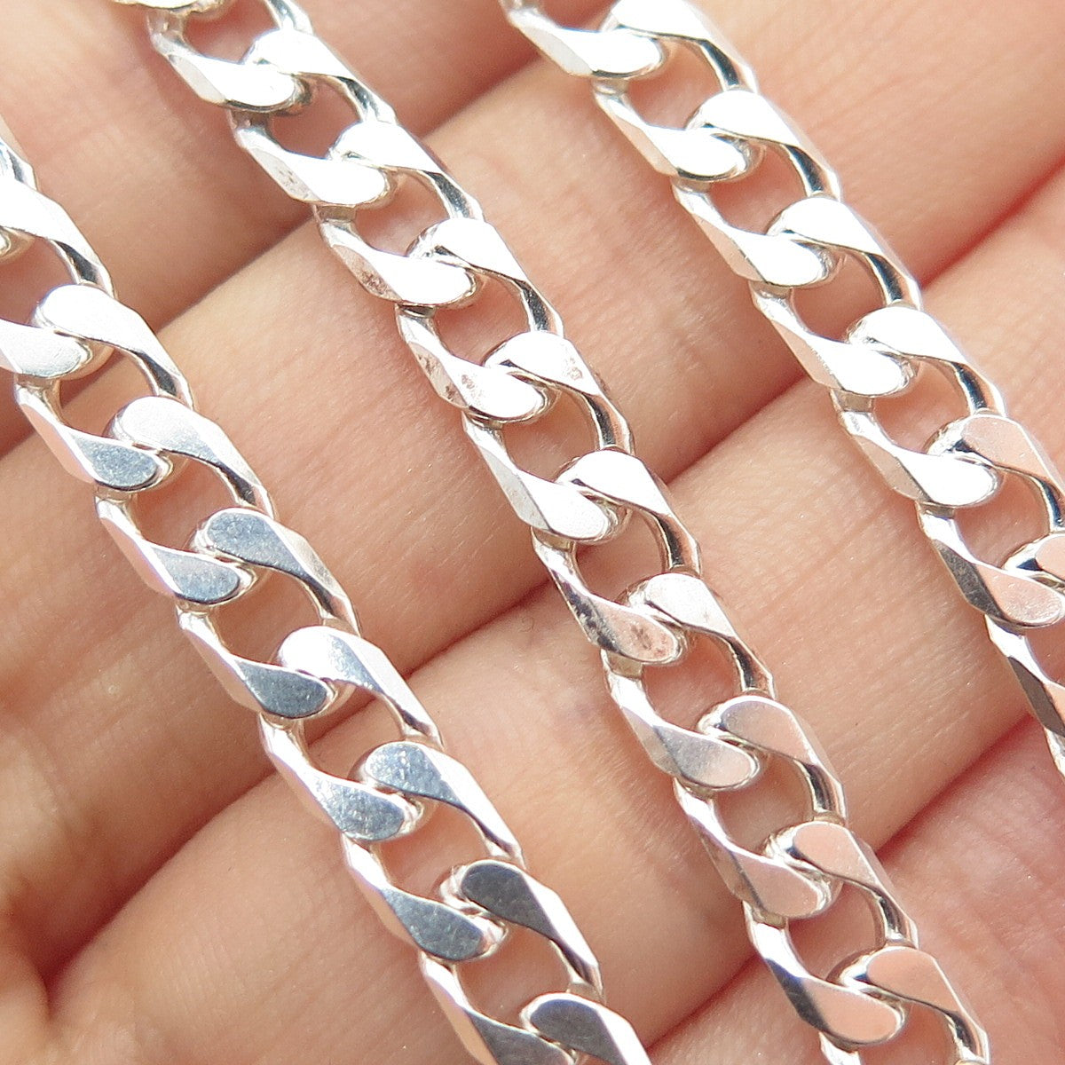 925 Sterling Silver Vintage Curb Chain Necklace 20"