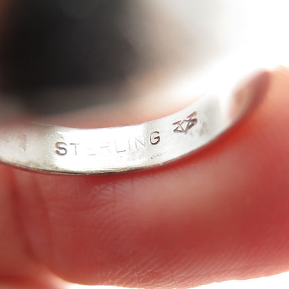 VARGAS 925 Sterling Silver Vintage Modernist Dome Oxidized Ring Size 6.75