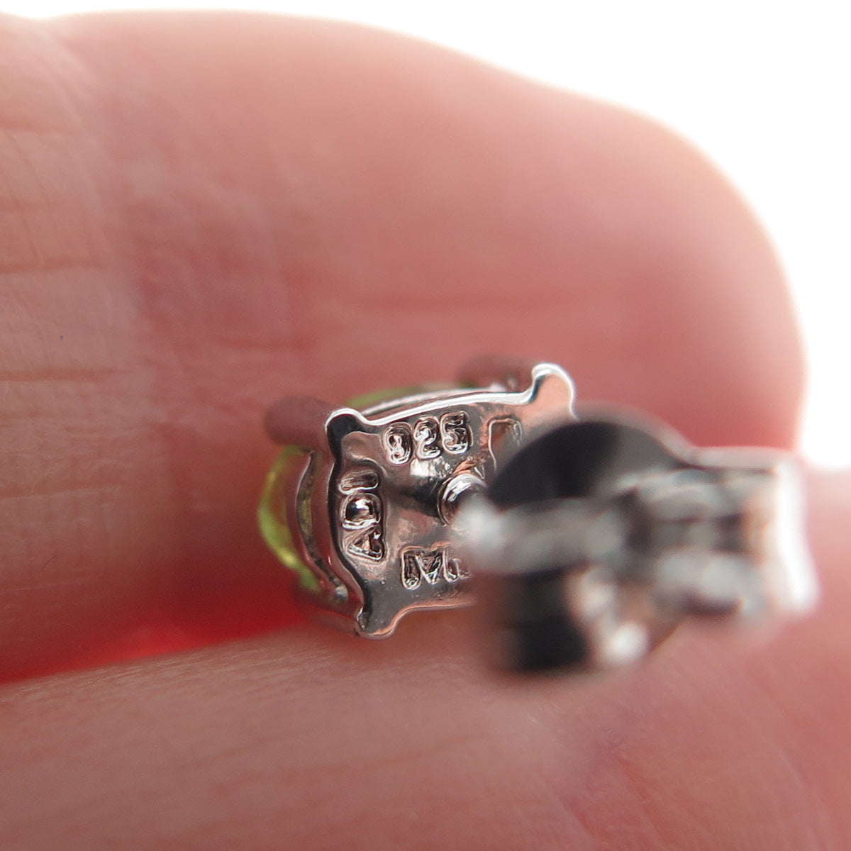 925 Sterling Silver Real Oval-Cut Peridot Stud Earrings