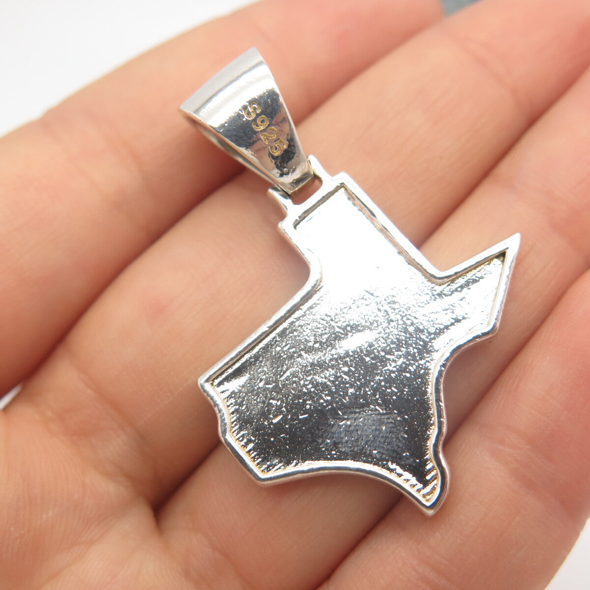 925 Sterling Silver Pave C Z Land Pendant