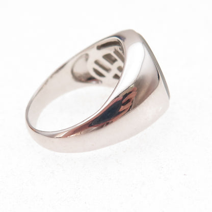 Dasan 925 Sterling Silver Vintage Real MOP Maltese Cross Ring Size 10.5