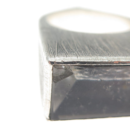 MARIELLA PILATO 925 Sterling Silver Vintage Hewn Crystal Quartz Ring Size 7.5