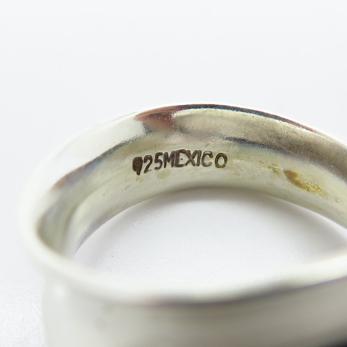 925 Sterling Silver Vintage Mexico Modernist Overlap Ring Size 10.75