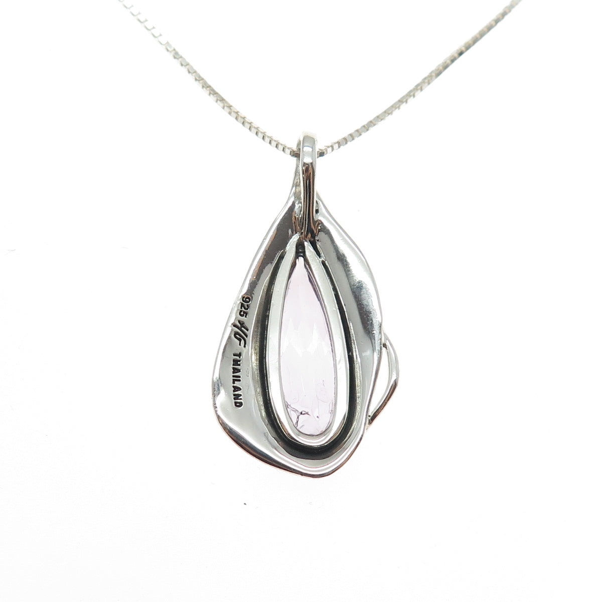 HAGIT GORALI 925 Sterling Silver Vintage Real Amethyst Box Chain Necklace 20"