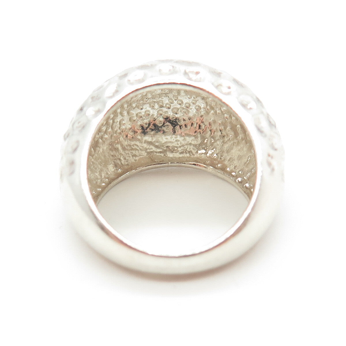 925 Sterling Silver Vintage Hammered Finish Ring Size 6