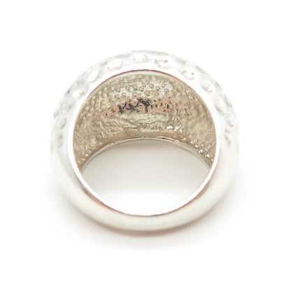 925 Sterling Silver Vintage Hammered Finish Ring Size 6