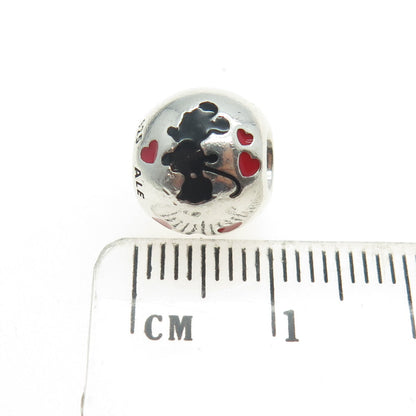 PANDORA 925 Sterling Silver Enamel Mickey & Minnie Mouse Disney Bead Charm