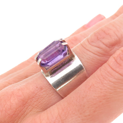 Guayasamin & Taller 925 Sterling Silver Vintage Real Amethyst Ring Size 6.5