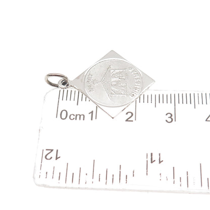 JEANOR 925 Sterling Silver Vintage Merry Christmas Nativity Mini Charm Pendant
