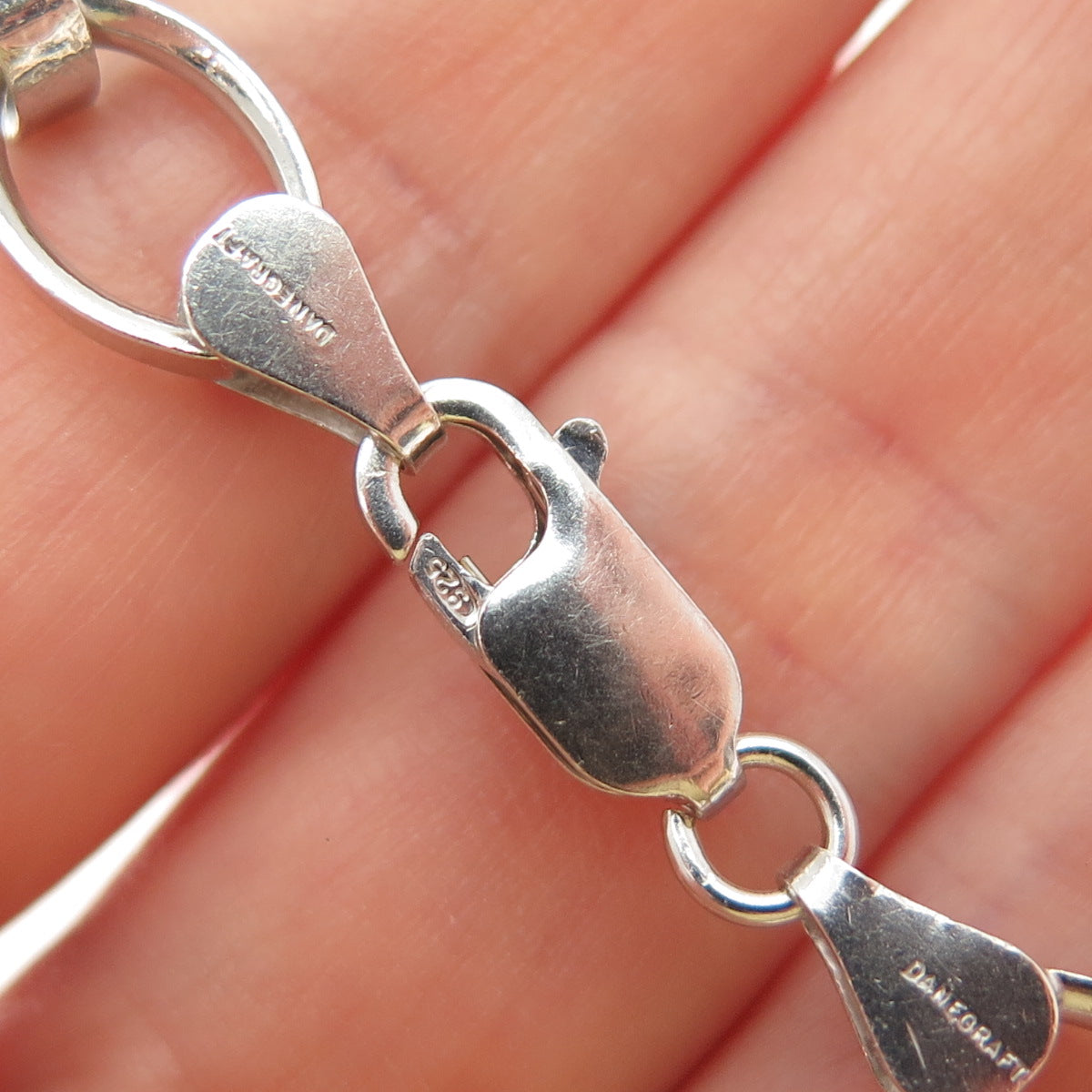 DANECRAFT 925 Sterling Silver Vintage Italy Oval Link Bracelet 7.5"