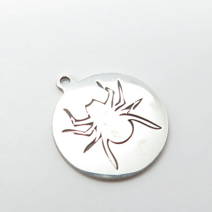 925 Sterling Silver USA Two In Town Spider Charm Pendant