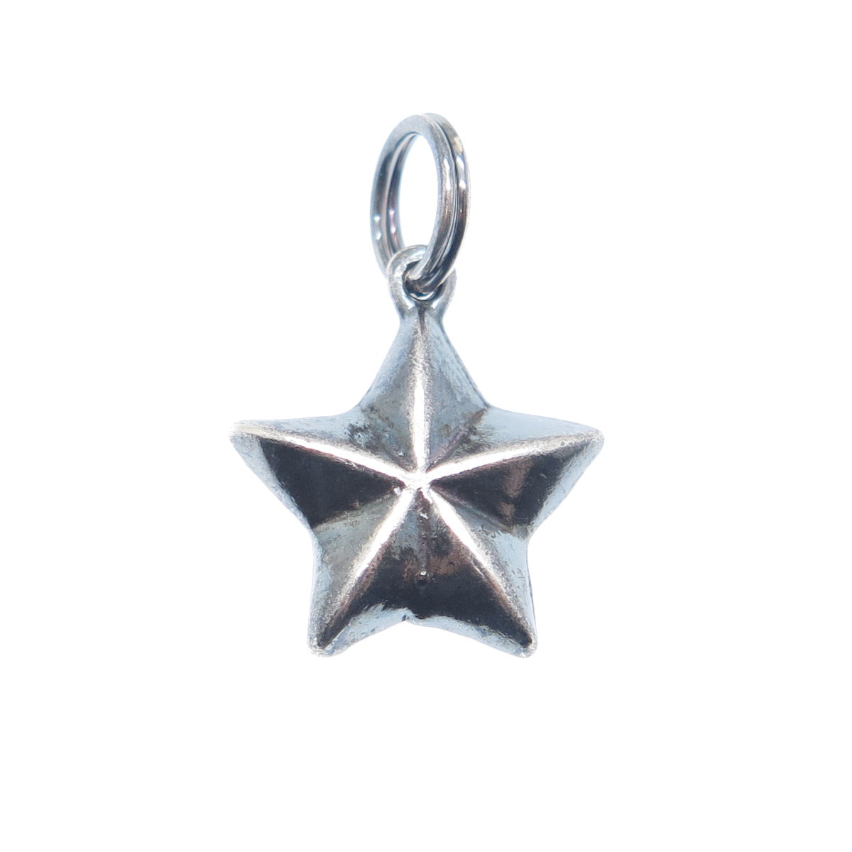 925 Sterling Silver Black Rhodium Vintage Star Minimalist Charm Pendant