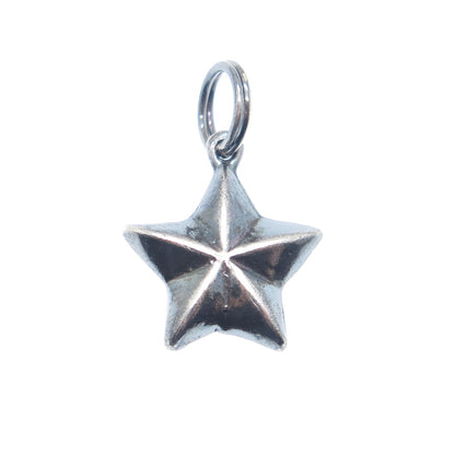 925 Sterling Silver Black Rhodium Vintage Star Minimalist Charm Pendant