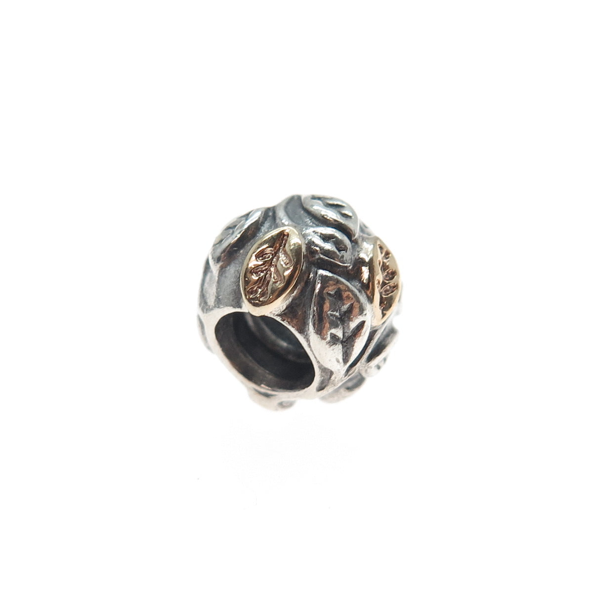 PANDORA 925 Sterling Silver & Gold Tree of Life Slide Bead Charm