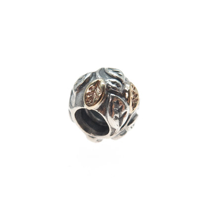 PANDORA 925 Sterling Silver & Gold Tree of Life Slide Bead Charm