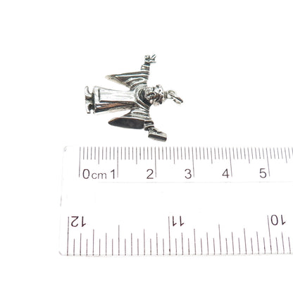 800 Silver Antique Germany Munich Monk Oxidized Charm Pendant